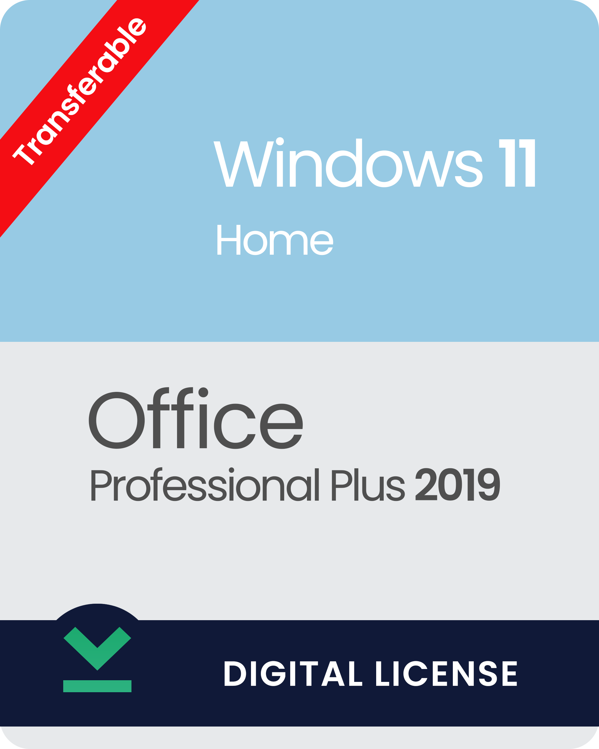 Windows 11 Home + Office 2019 Professional Plus Bundle – Transferable ...